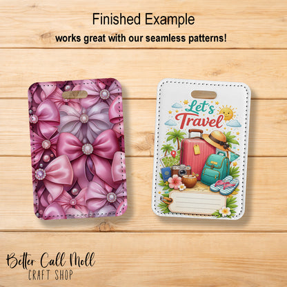 Luggage Tag Faux Leather Sublimation Blank