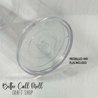 16oz Tapered Acrylic Snow Globe Tumbler