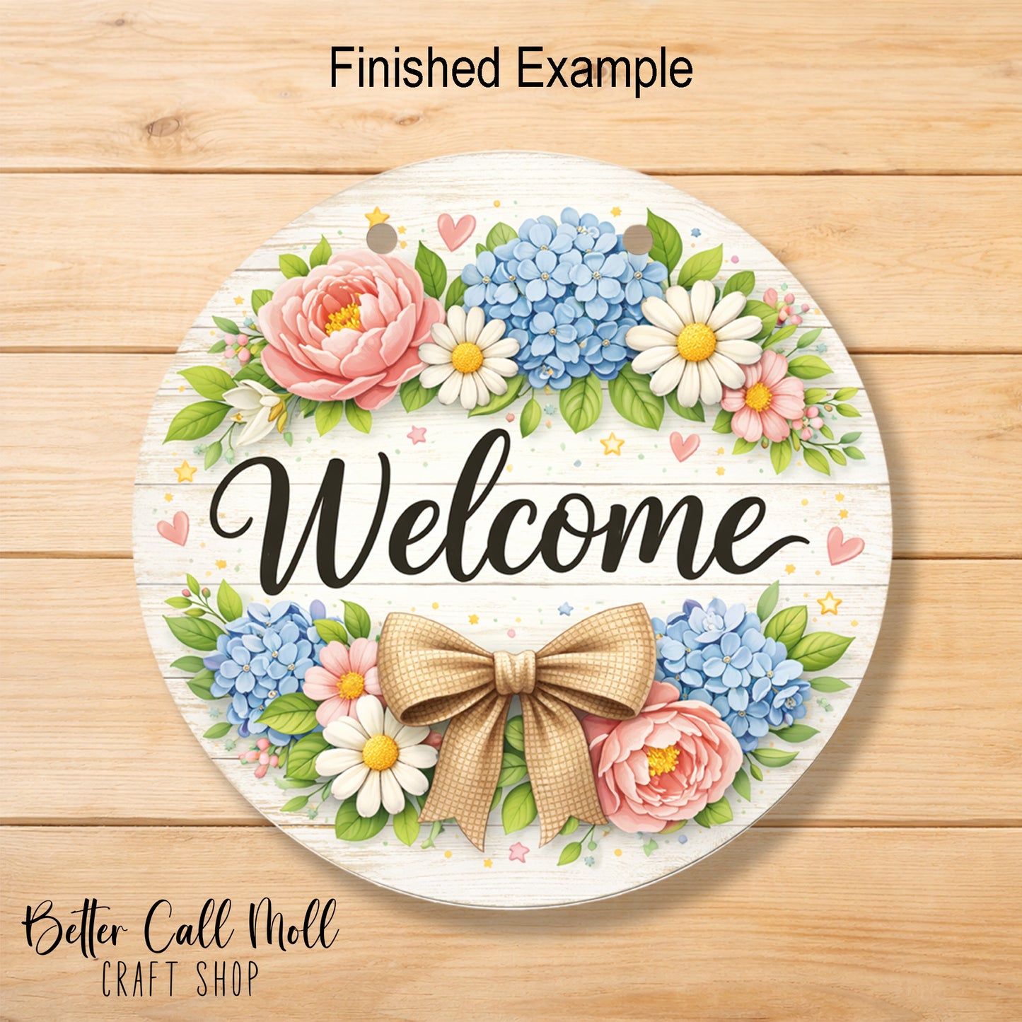 8"Door Sign Glossy MDF Sublimation Blank with Twine
