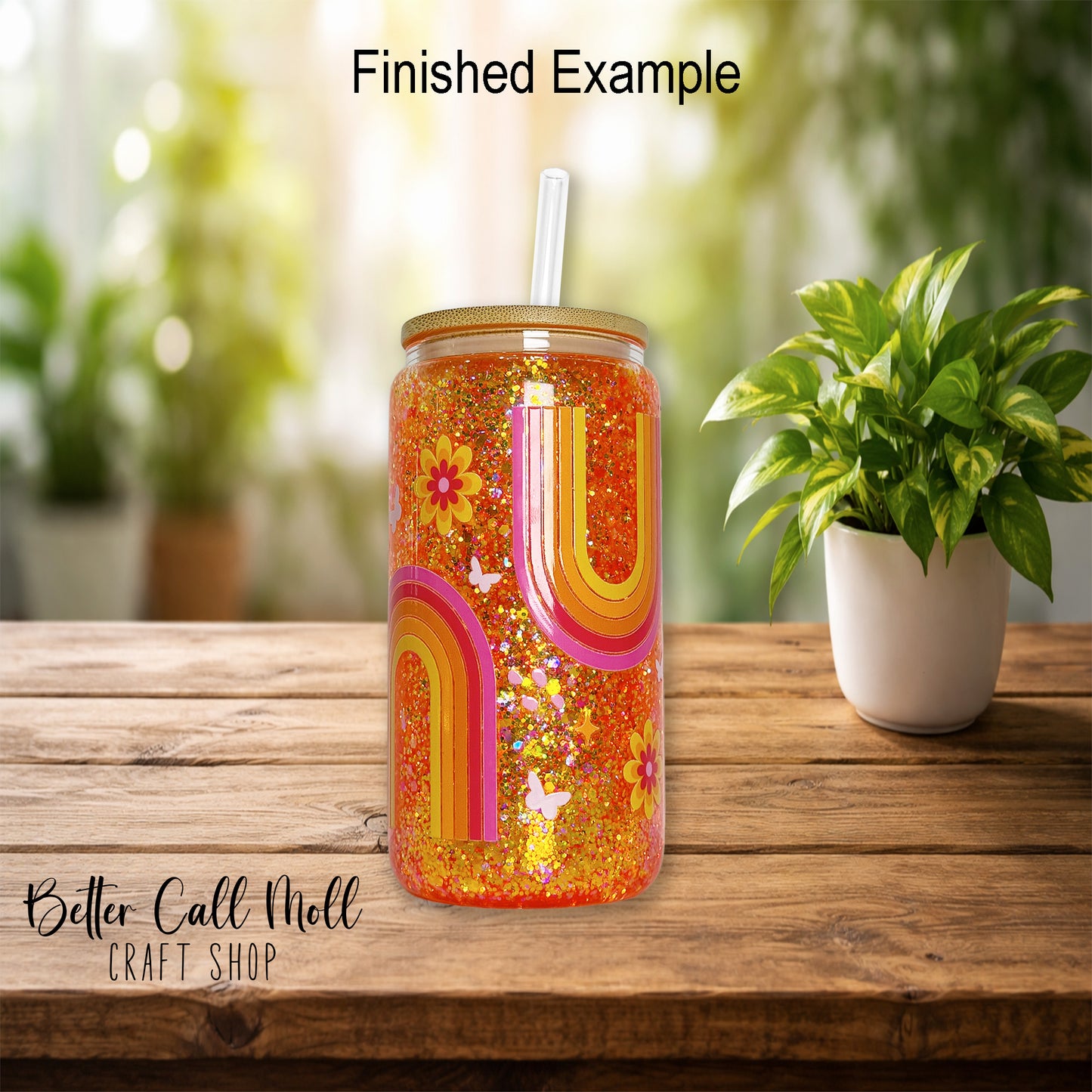 12/16oz Glass SNOW GLOBE Sublimation Tumbler