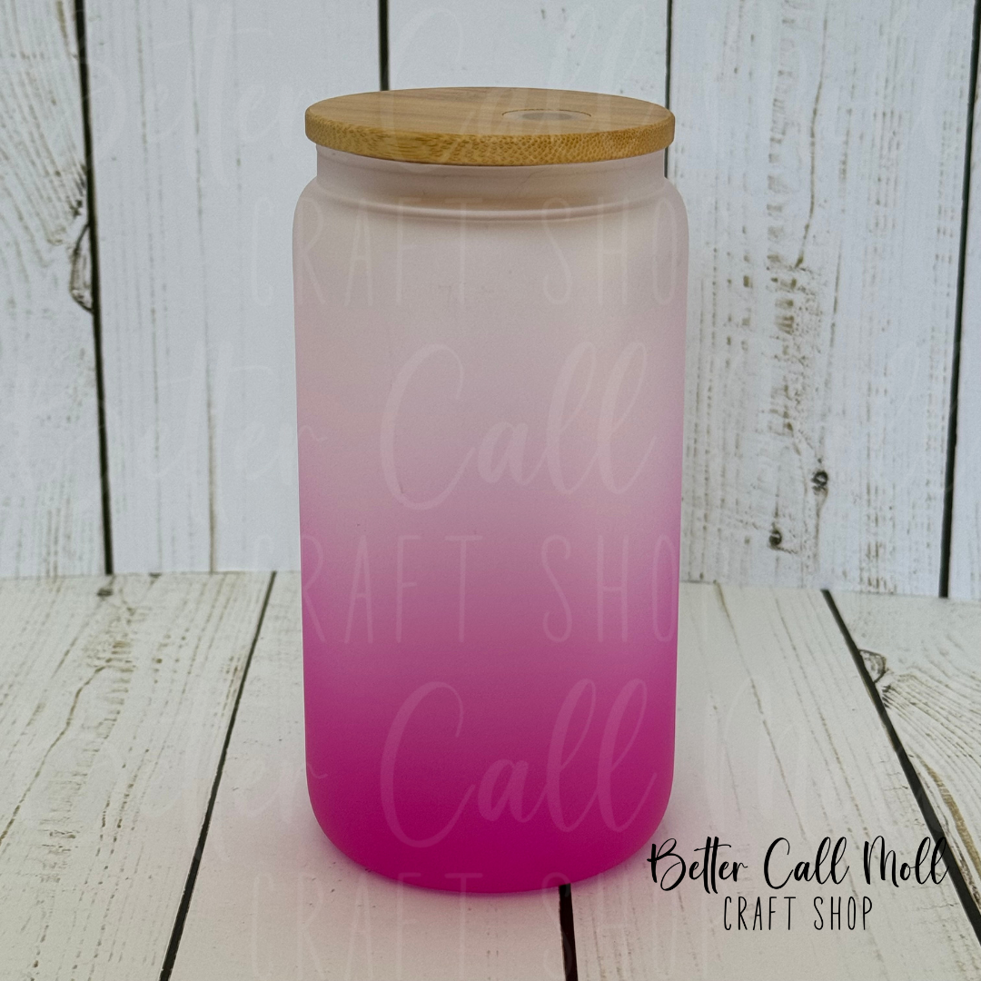 16oz Frosted Ombre Glass Sublimation Tumbler