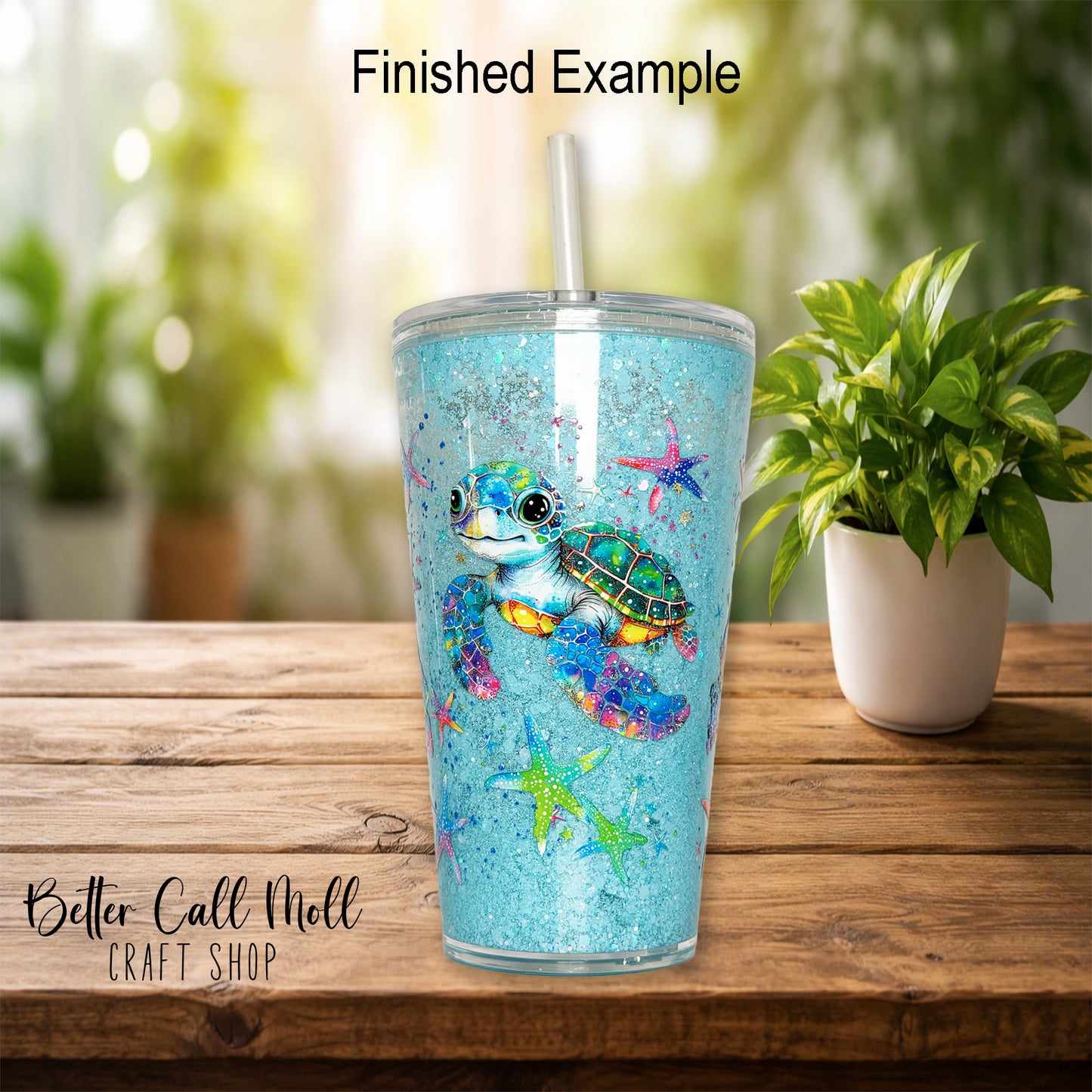 16oz Tapered Acrylic Snow Globe Tumbler