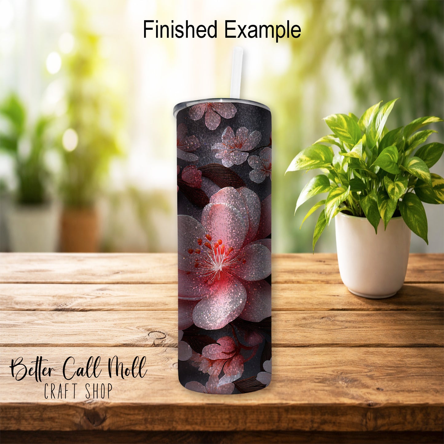 20oz Silver Glitter Skinny Sublimation Tumbler