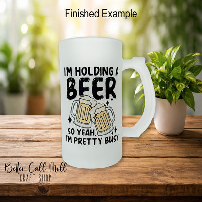 16oz Frosted Glass Sublimation Mug
