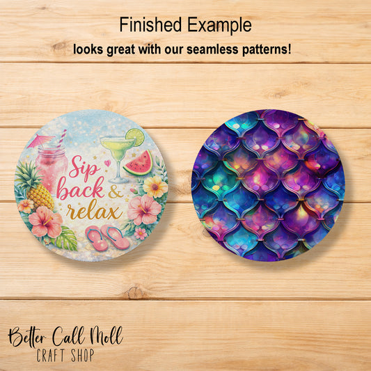 Set of 2 - Round Neoprene Coaster Sublimation Blank – 4”