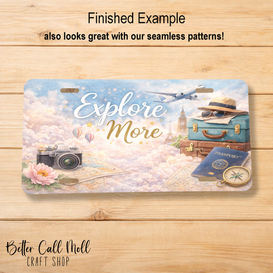 Sublimation Blank License Plate – 12” x 6” Glossy Aluminum Plate (Single-Sided)