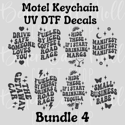 W069 - Motel Keychain UV DTF Decal Bundle 4