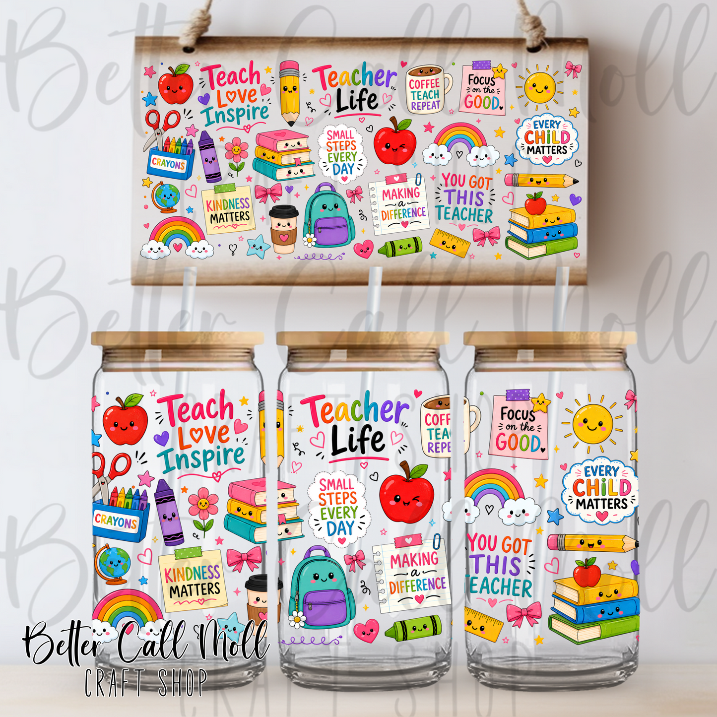 Teacher Appreciation UV DTF 16oz Tumbler Wrap