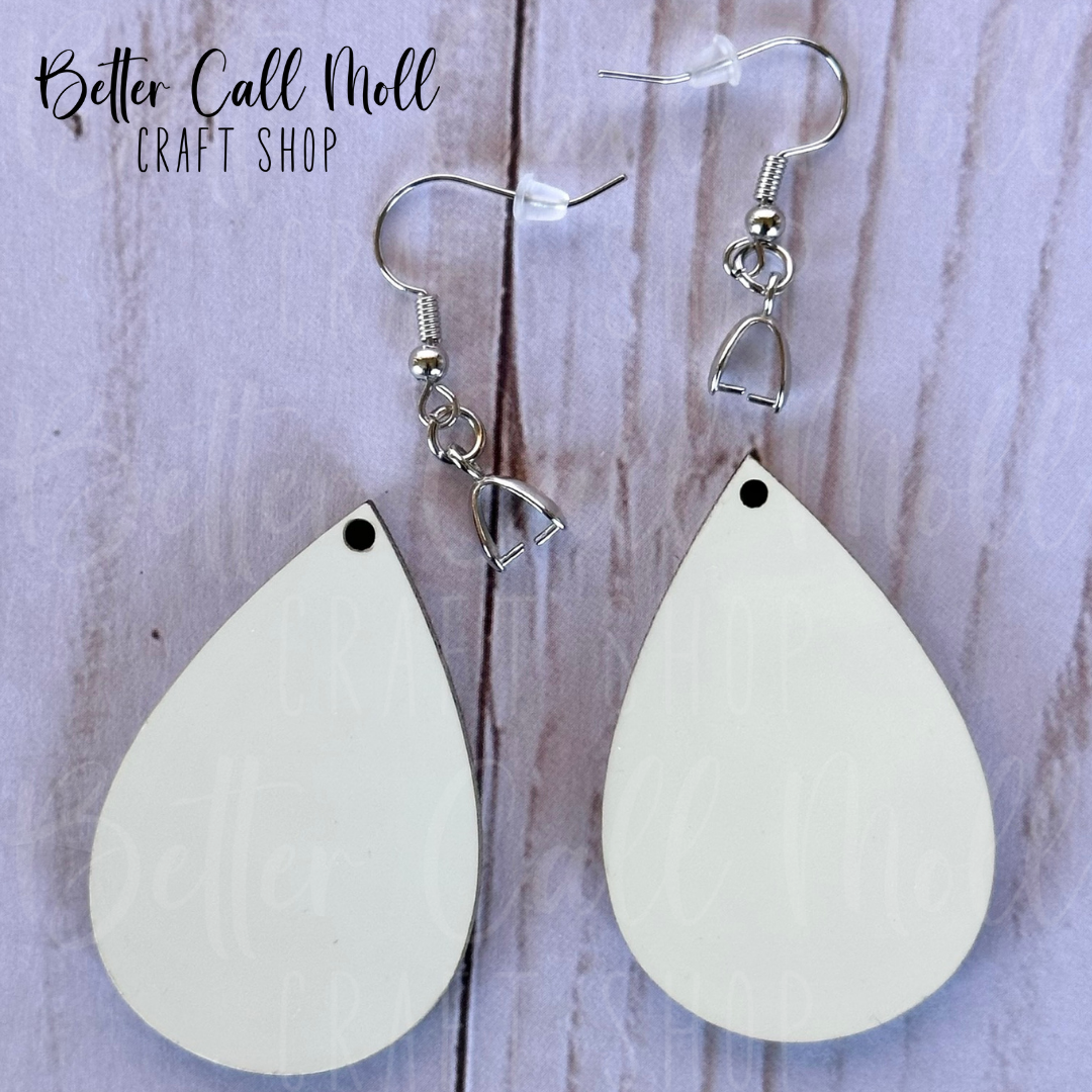 1.75" Teardrop Earring Sublimation Blanks