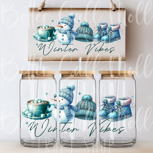 W118 - Winter Vibes UV DTF 16oz Tumbler Wrap