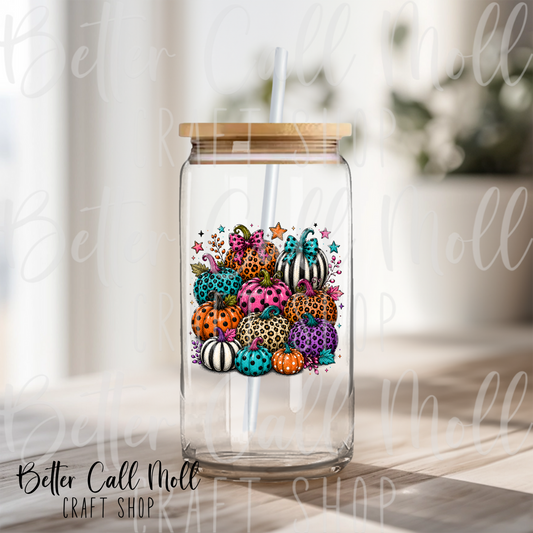 Colorful Pumpkins UV DTF Decal