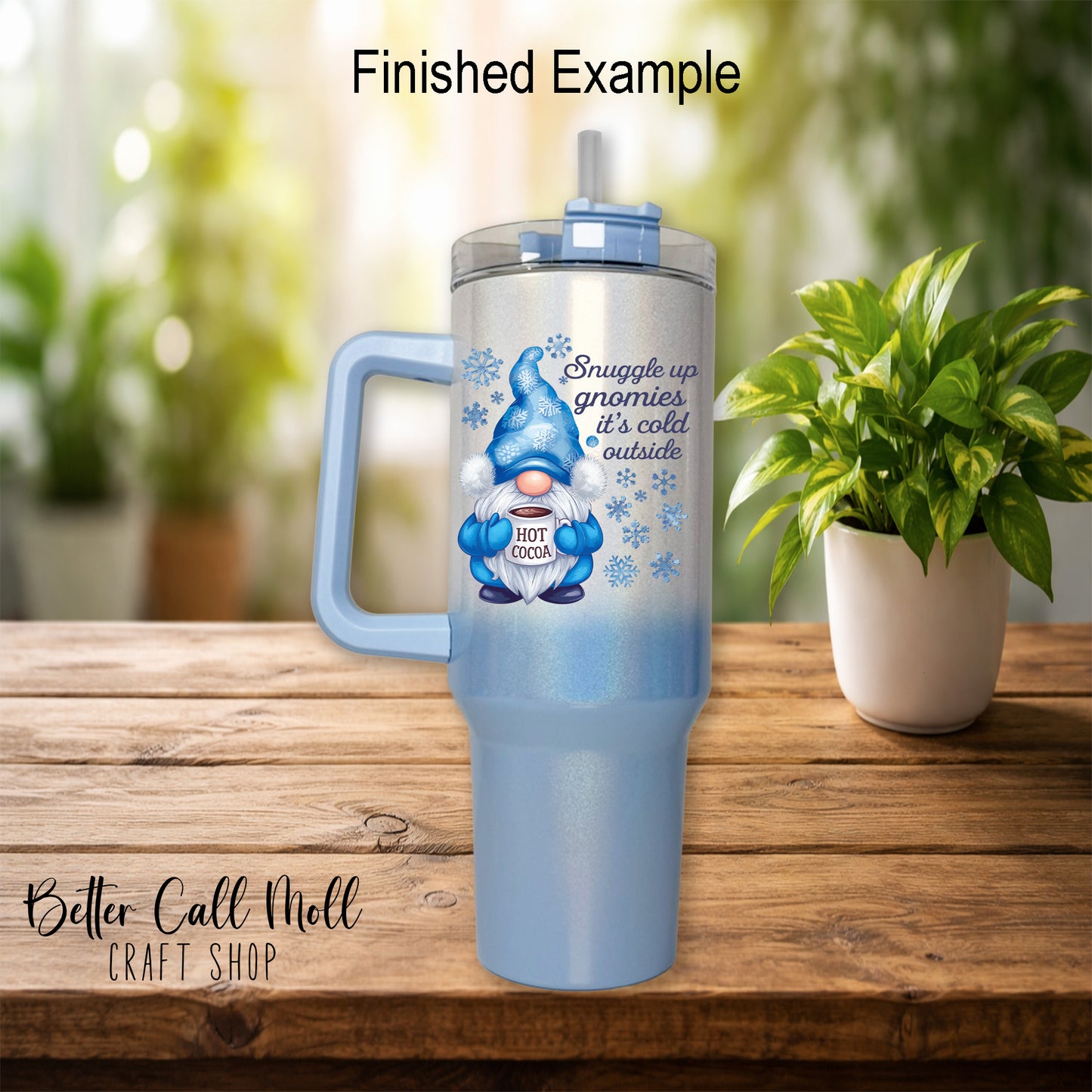 40oz Ombre Holographic Shimmer Handle Sublimation Tumbler
