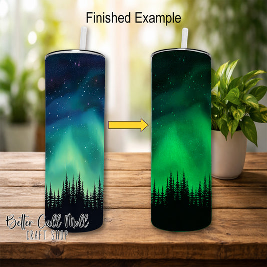 20oz Green Glow-in-the-Dark Skinny Sublimation Tumbler