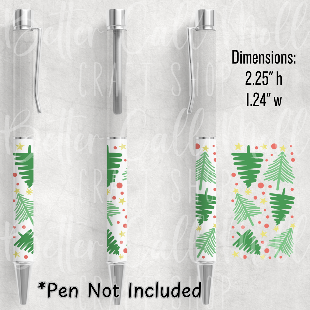 *CLEARANCE* Christmas Trees UV DTF Pen Wrap