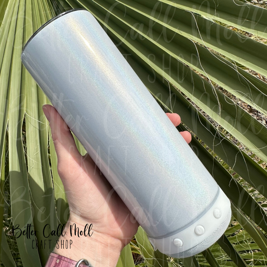 Bluetooth Speaker 20oz Holographic Shimmer Sublimation Tumbler