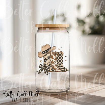 Cute Cowboy Boots UV DTF Decal