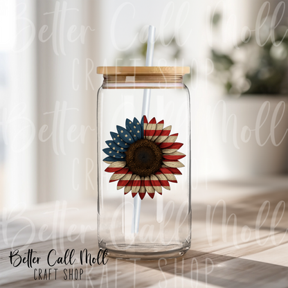 Rustic American Sunflower UV DTF Decal