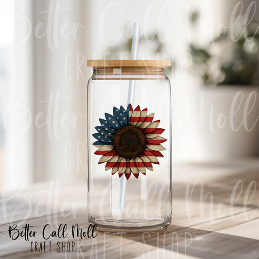 Rustic American Sunflower UV DTF Decal