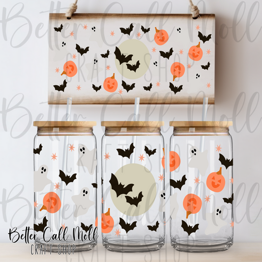 Moon and Bats UV DTF 16oz Tumbler Wrap
