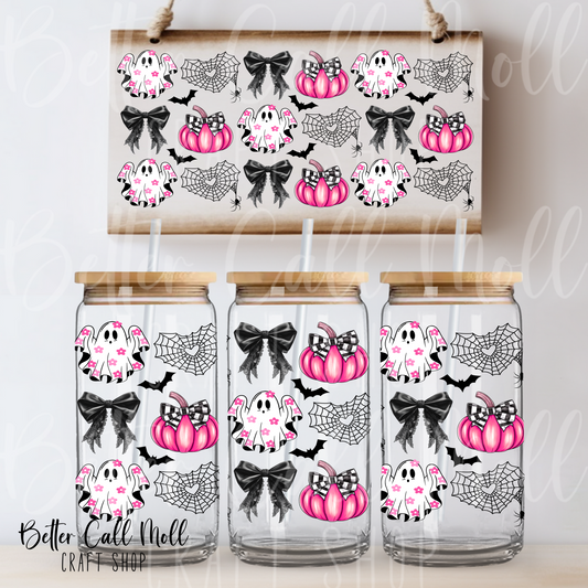 Pink Hallween UV DTF 16oz Tumbler Wrap