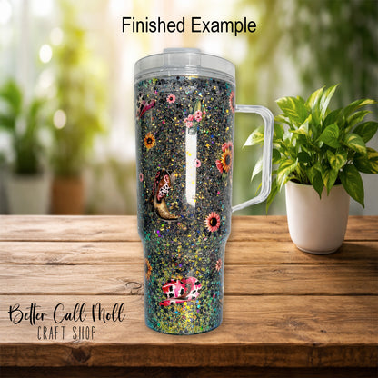 40oz Handle Acrylic Snow Globe Tumbler