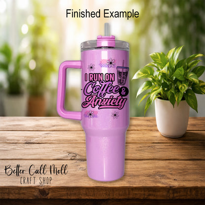 40oz Holographic Shimmer Handle Sublimation Tumbler
