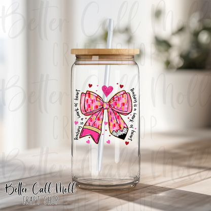 Teaching is a Work of Heart Bow UV DTF Decal