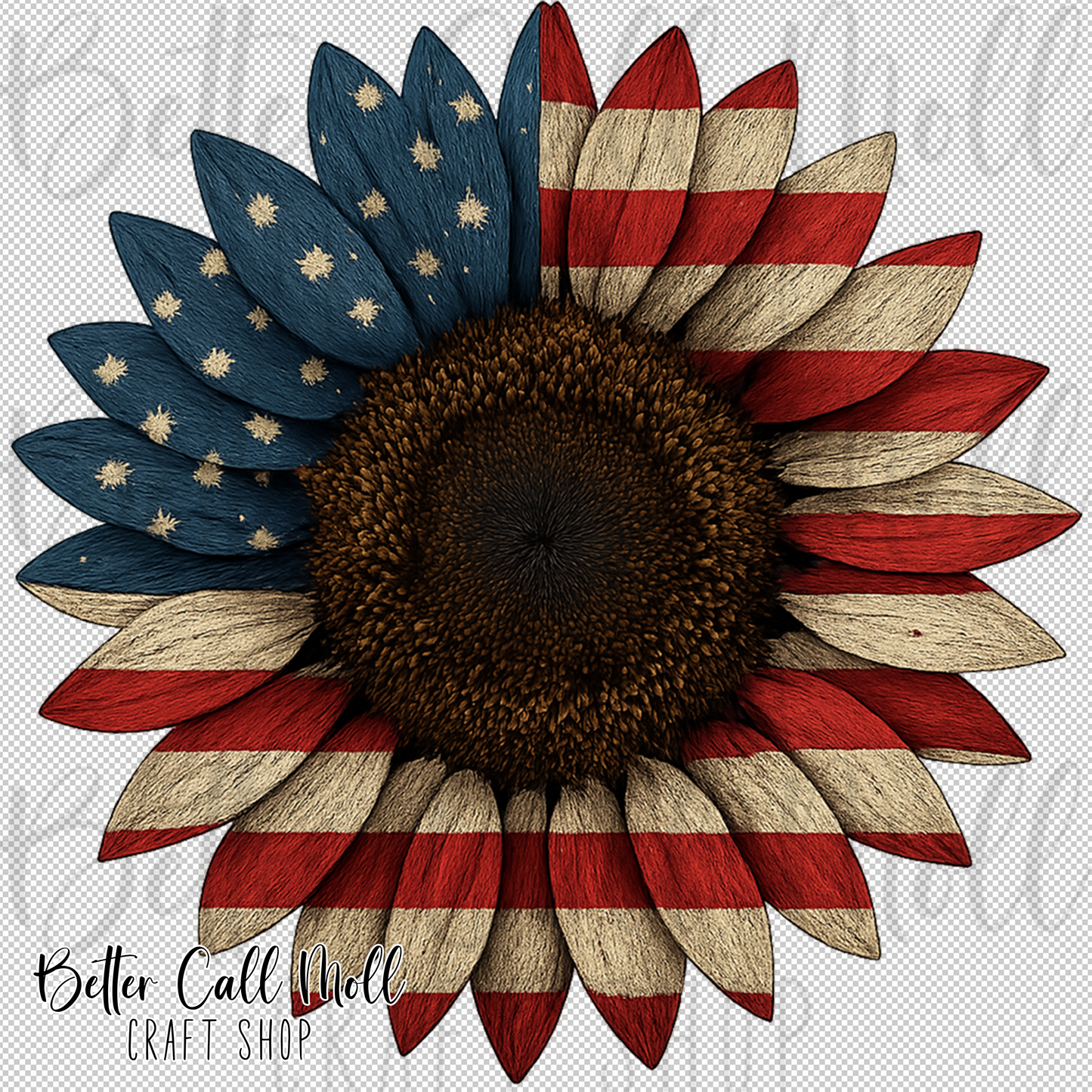 Rustic American Sunflower UV DTF Decal