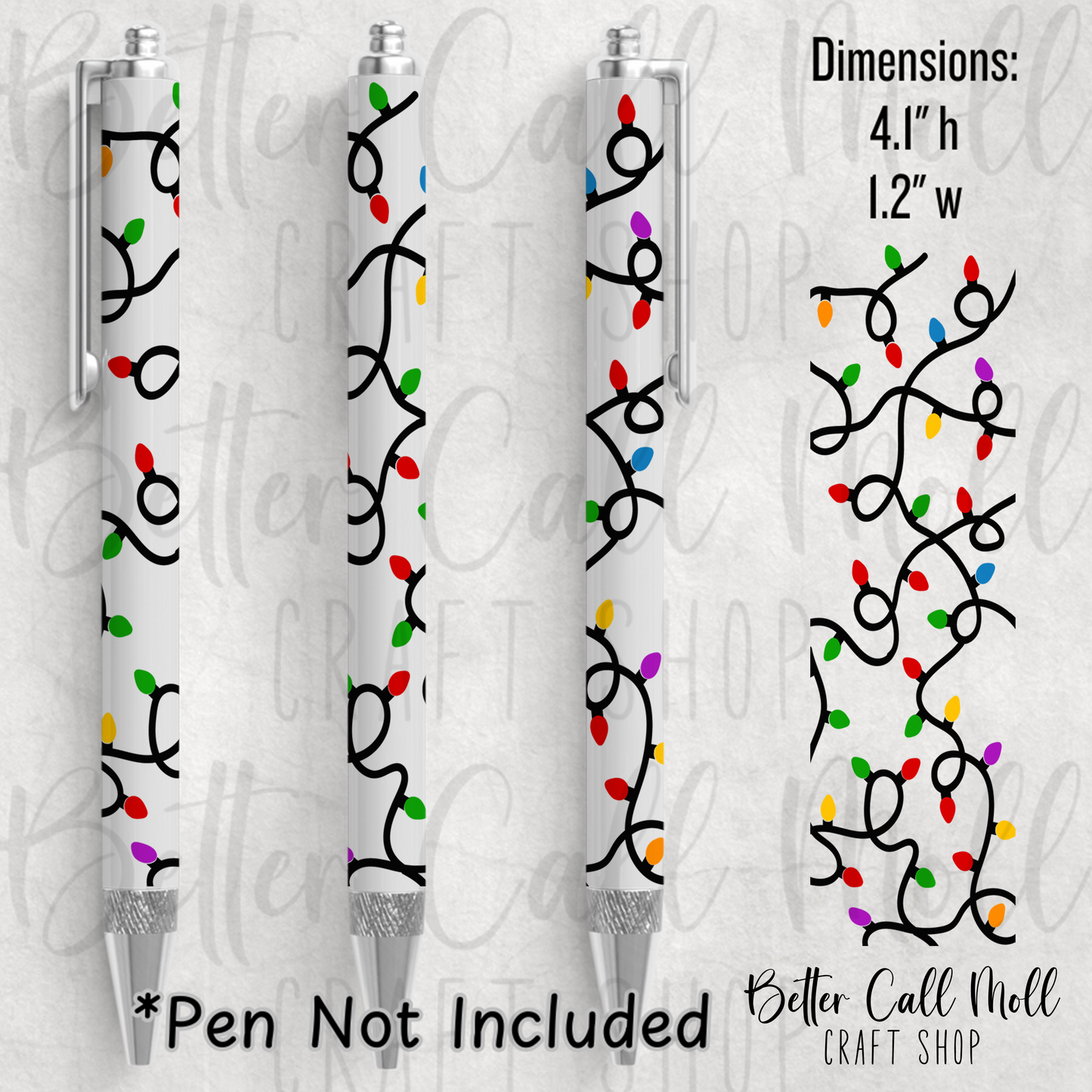 Christmas Lights UV DTF Pen Wrap