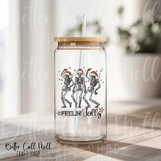 Feelin' Jolly Skeletons UV DTF Decal