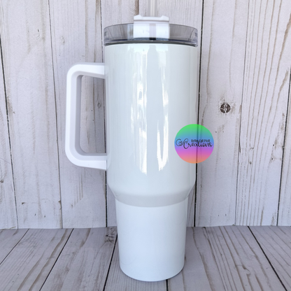 40oz Glossy Handle Sublimation Tumbler
