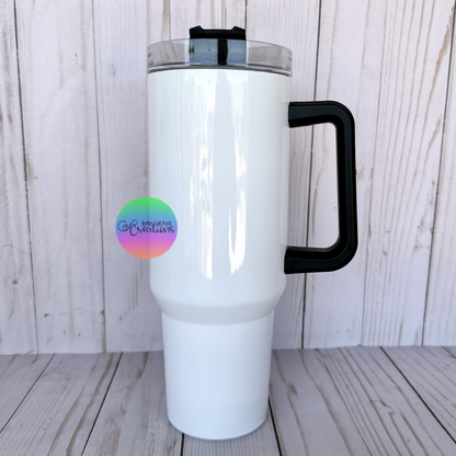 40oz Glossy Handle Sublimation Tumbler