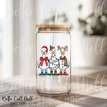 Christmas Geese UV DTF Decal