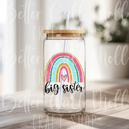 D083 - Big Sister Rainbow UV DTF Decal