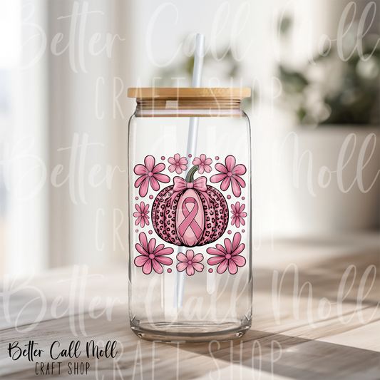 Breast Cancer Pumpkin UV DTF Decal