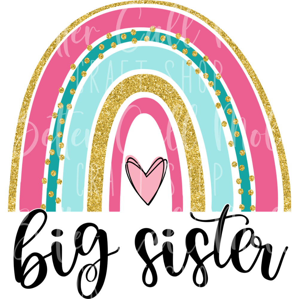 D083 - Big Sister Rainbow UV DTF Decal