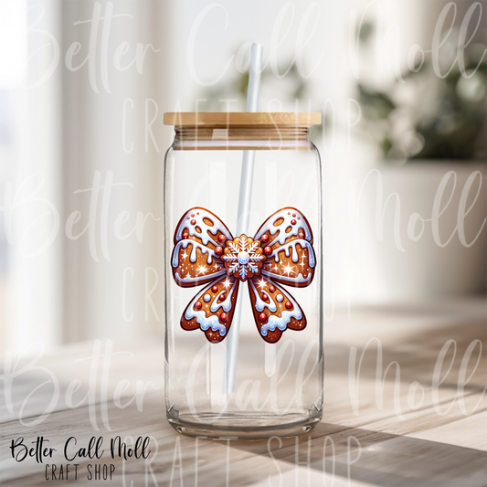 Gingerbread Bow UV DTF Decal