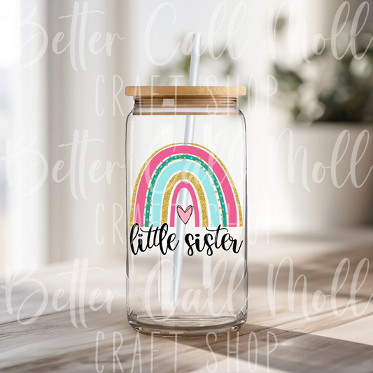 D084 - Little Sister Rainbow UV DTF Decal