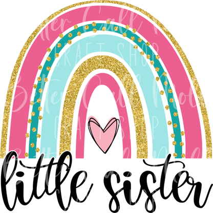 D084 - Little Sister Rainbow UV DTF Decal