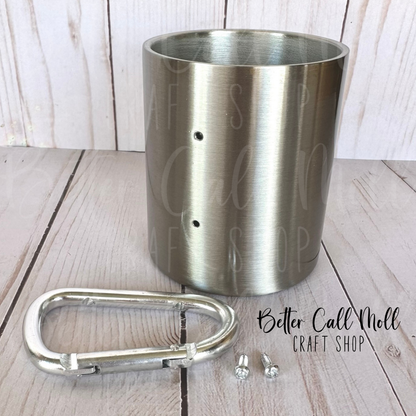 10oz Metallic Silver Carabiner Sublimation Mug