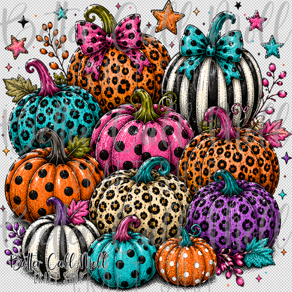 Colorful Pumpkins UV DTF Decal