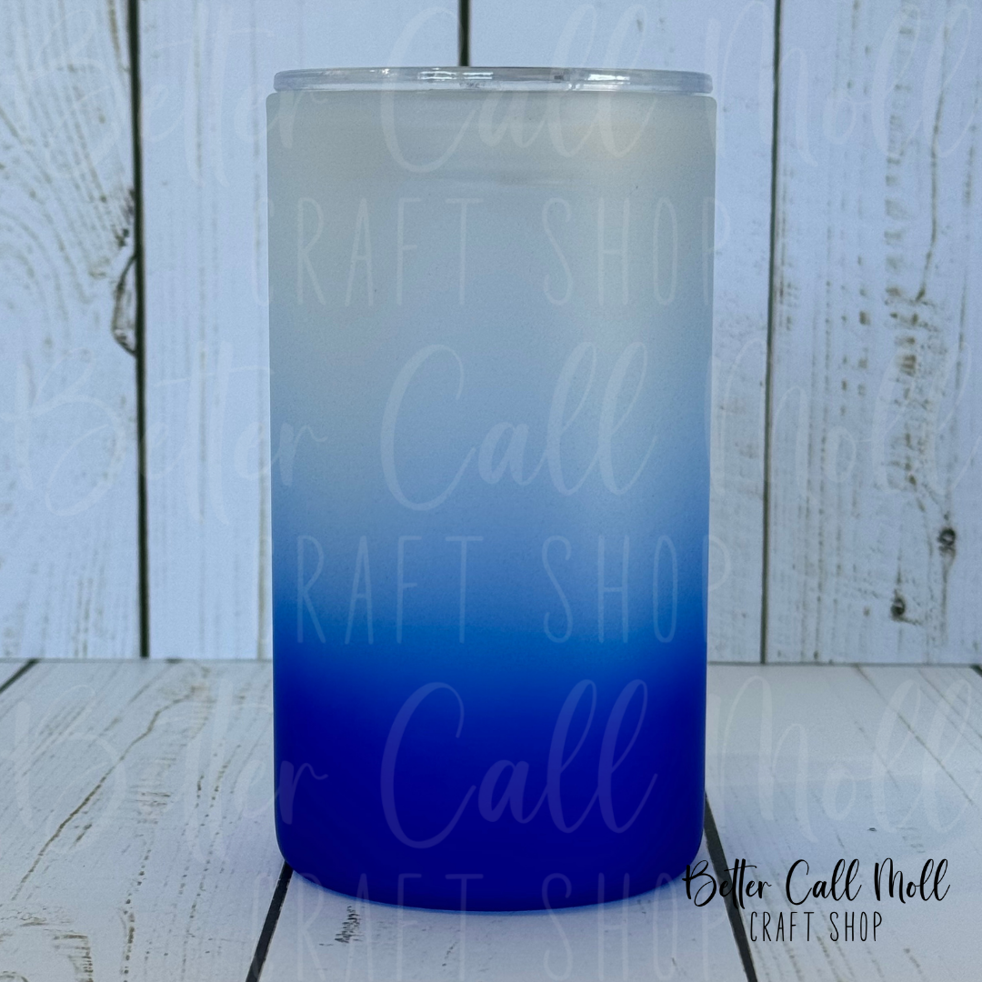 16oz STRAIGHT Frosted Ombre Glass Sublimation Tumbler