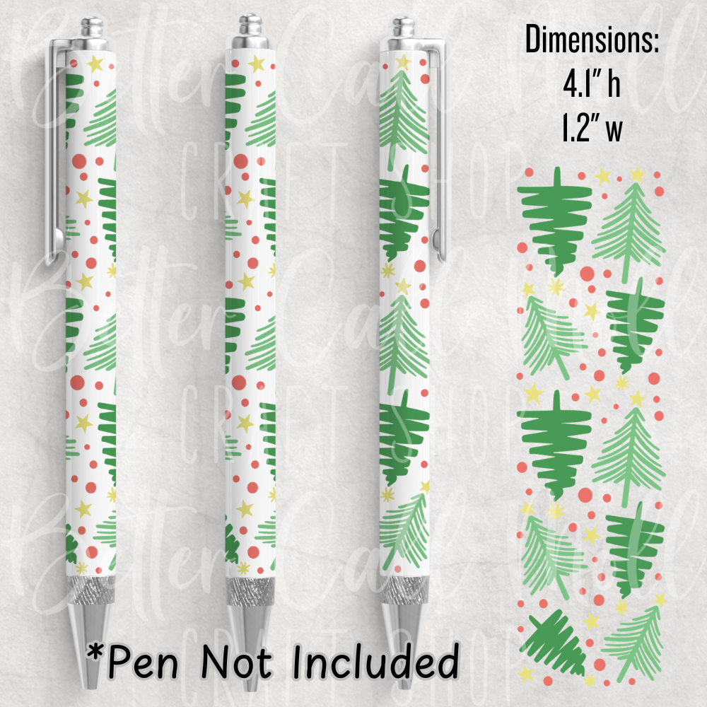 *CLEARANCE* Christmas Trees UV DTF Pen Wrap