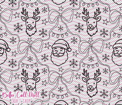 Santa and Reindeer Digital Tumbler Template