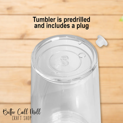 16oz Tapered Acrylic Snow Globe Tumbler