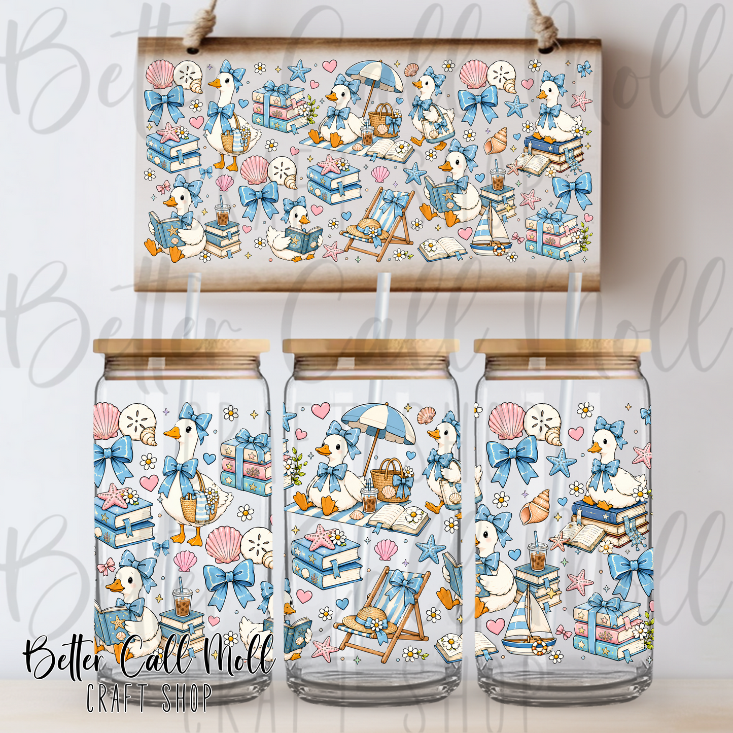 Coastal Reading Geese UV DTF 16oz Tumbler Wrap
