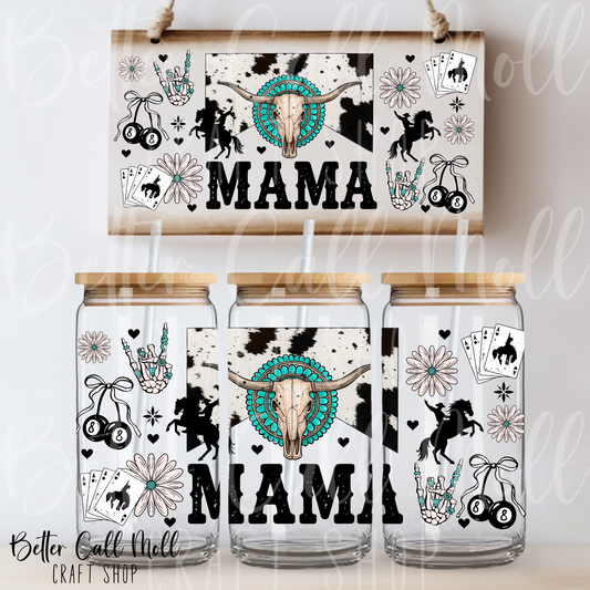 W153 - Western Mama UV DTF 16oz Tumbler Wrap