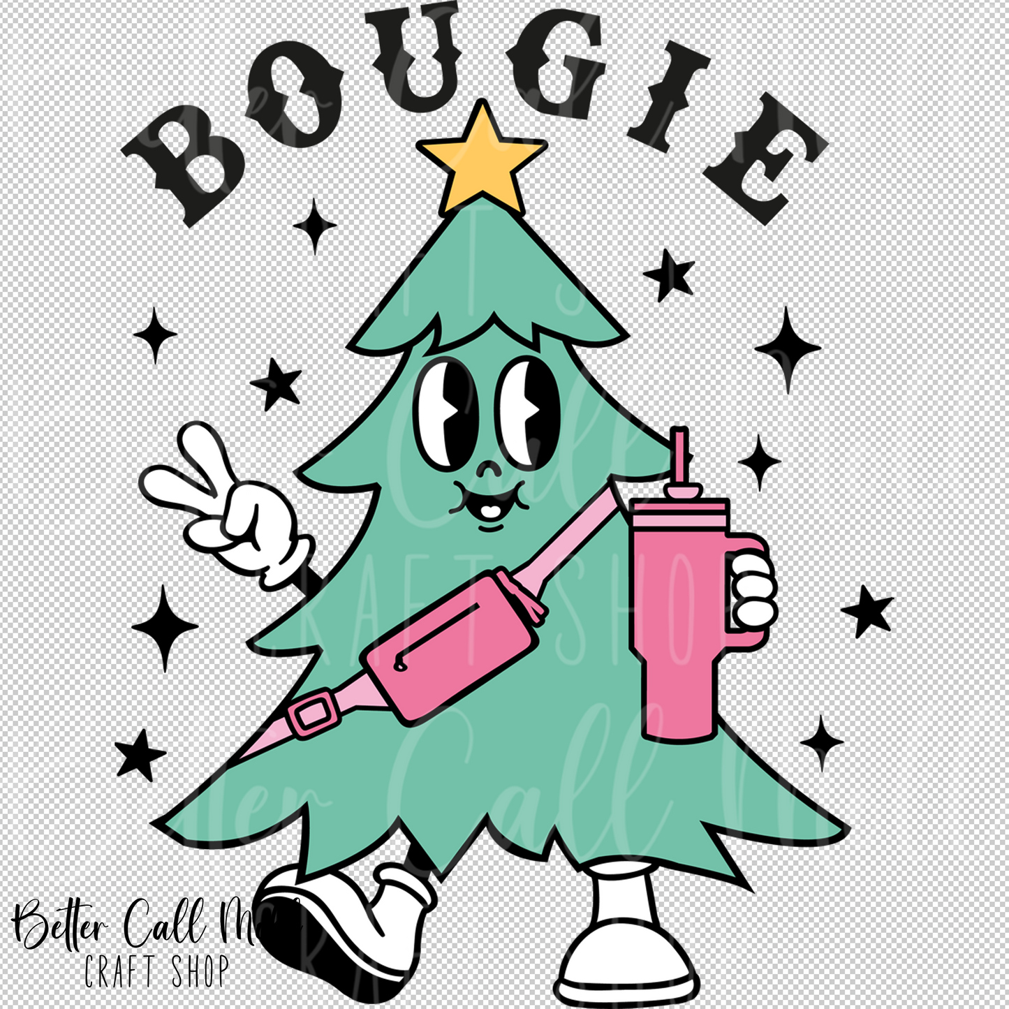 Bougie Christmas Tree UV DTF Decal