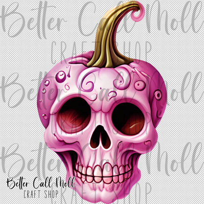 Pumpkin Skull UV DTF Decal