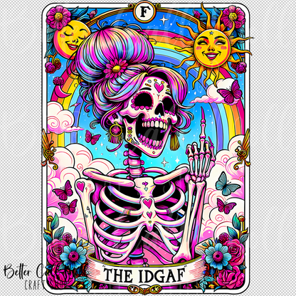 The IDGAF Tarot UV DTF Decal
